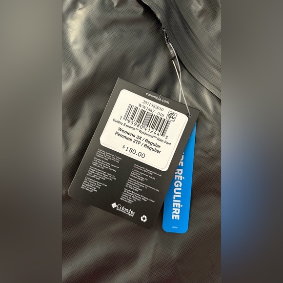 Columbia Titanium Women’s OutDry Extreme Wyldwood Rain Pants Black NWT size 3XL - Picture 9 of 16